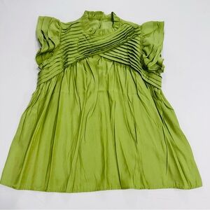 Women’s  Babydoll-Style Top/Blouse, Unbranded, Pleated, Lime Green, XL, NWOT